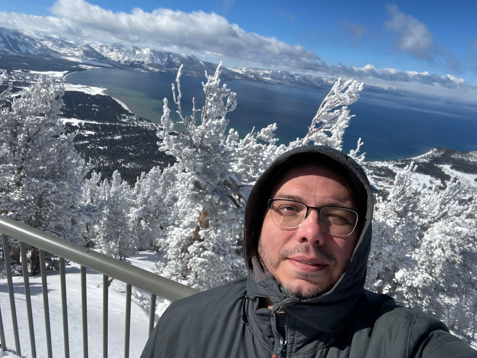 View of the lake from the summit of the mountain.